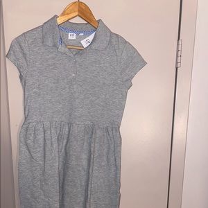 Girls Gray polo knit dress… great for back to school